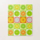 Tropische fruitstokjes, Citrus, Kiwi en Dragonfrui Legpuzzel (Verticaal)