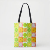 Tropische fruitstokjes, Citrus, Kiwi en Dragonfrui Tote Bag (Voorkant)