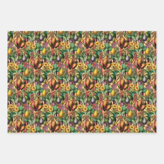 Tropische fruittuin  botanisch inpakpapier vel (Voorkant 3)