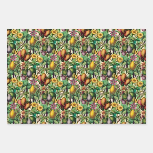 Tropische fruittuin  botanisch inpakpapier vel (Voorkant 2)