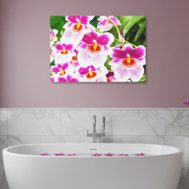 Tropische Fuchsia Orchideeën Ingepakt Canvas Afdruk