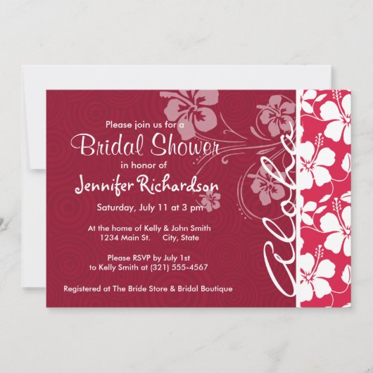 Tropische Fuschia Hibiscus; Aloha Kaart (Voorkant)