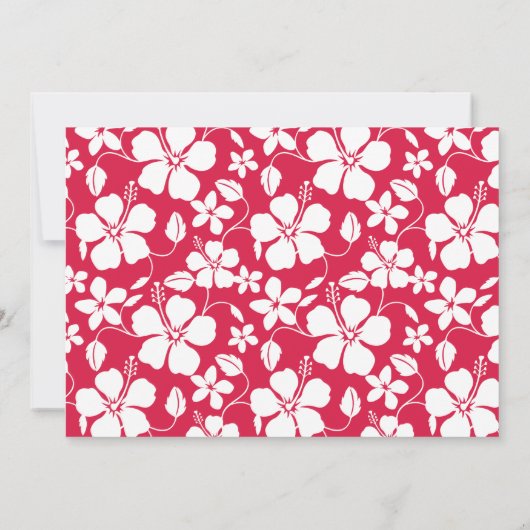 Tropische Fuschia Hibiscus; Aloha Kaart (Achterkant)