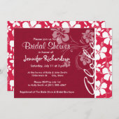 Tropische Fuschia Hibiscus; Aloha Kaart (Voorkant / Achterkant)