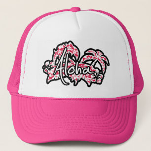 Tropische Fuschia Hibiscus Aloha Trucker Pet