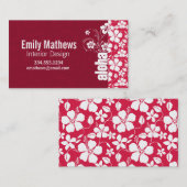 Tropische Fuschia Hibiscus Aloha Visitekaartje (Voorkant / Achterkant)