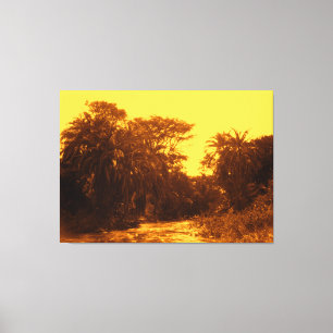 tropische gebieden Golden River Gallery Canvas Afdruk