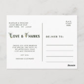 Tropische gebladerte brief dank u briefkaart (Achterkant)