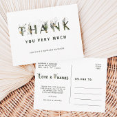 Tropische gebladerte brief dank u briefkaart