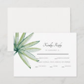 Tropische gebladerte Diner Opties Wit RSVP (Voorkant / Achterkant)