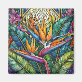 Tropische gebrandschilderde glaskunst magneet (Voorkant)