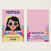 Tropische gedurfde illustratie van mode oorringen  visitekaartje (Voorkant /achterkant)