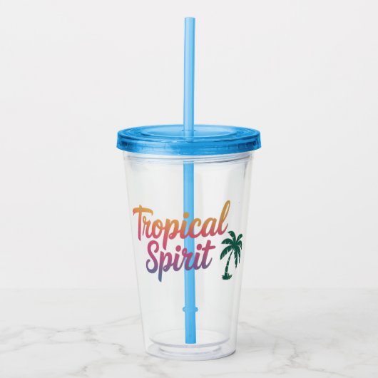 Tropische geest acryl drinkbeker (Voorkant)