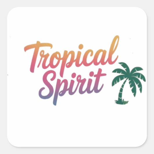 Tropische geest vierkante sticker (Voorkant)