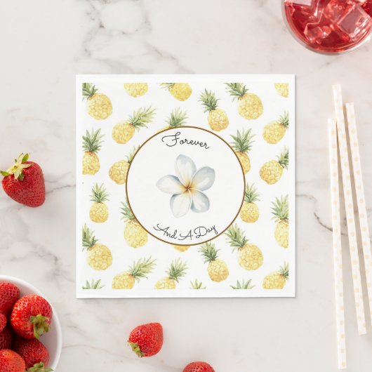 Tropische Gele Ananas Bruiloft Servet (Insitu)