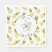 Tropische Gele Ananas Bruiloft Servet (Voorkant)