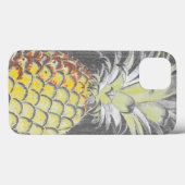 Tropische gele ananas op grijs Case-Mate iPhone case (Achterkant (horizontaal))