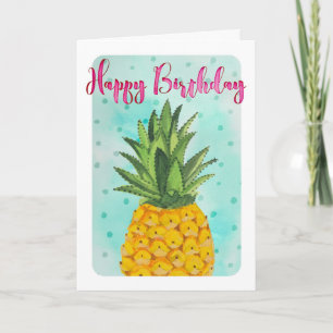 Tropische gele Ananas verjaardag Kaart