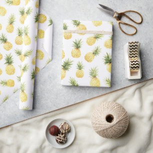 Tropische Gele Ananassen Bruidsfeest Cadeaupapier