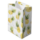 Tropische Gele Ananassen Bruidsfeest Medium Cadeauzakje (Voorkant Gekanteld)