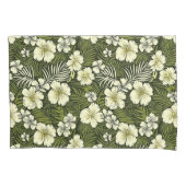 Tropische gele en groene bloemen kussensloop (Voorkant)