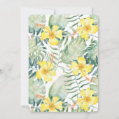 Tropische gele Hibiscus Bloembladeren Verjaardag Kaart (Achterkant)