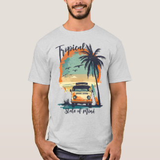 Tropische gemoedstoestand Retro Beach T-shirt