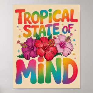 Tropische gemoedstoestand Summer Beach Graphic Poster
