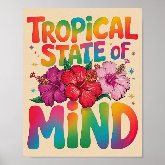 Tropische gemoedstoestand Summer Beach Graphic Poster (Voorkant)