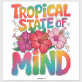 Tropische gemoedstoestand Summer Beach Graphic Sticker (Vel)