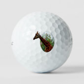 Tropische genade: Giraffe Popout kunst met Hibiscu Golfballen (Voorkant)