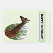 Tropische genade: Giraffe Popout kunst met Hibiscu Inpakpapier Vel (Voorkant 3)