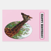 Tropische genade: Giraffe Popout kunst met Hibiscu Inpakpapier Vel (Voorkant)
