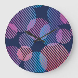 Tropische geometrie: Violet & Roze Nachtontwerp Grote Klok