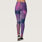 Tropische geometrie: Violet & Roze Nachtontwerp Leggings (Achterkant)