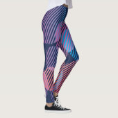 Tropische geometrie: Violet & Roze Nachtontwerp Leggings (Rechts)