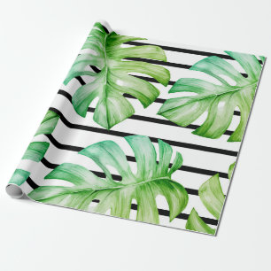Tropische geometrische begroeiing cadeaupapier