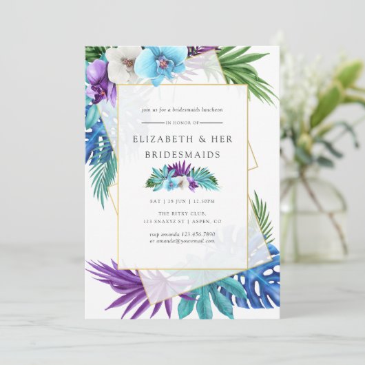 Tropische Geometrische bruidbruidjes Kaart (Staand voorkant)