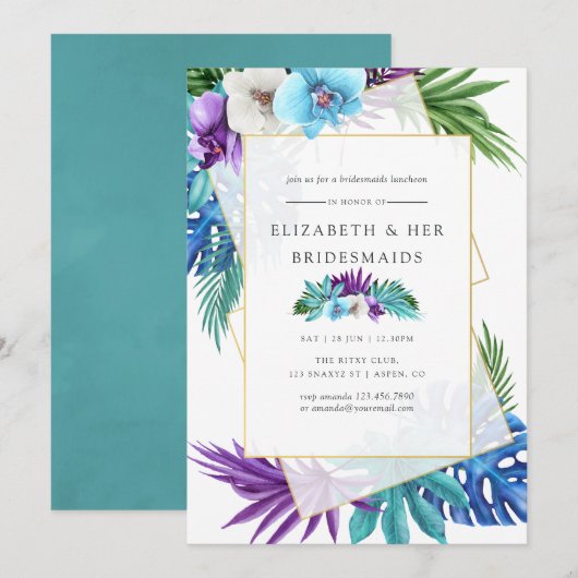 Tropische Geometrische bruidbruidjes Kaart (Voorkant / Achterkant)