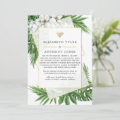 Tropische Geometrische Virtuele Trouwgastenlijst Aankondiging (Staand voorkant)