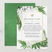 Tropische Geometrische Virtuele Trouwgastenlijst Aankondiging (Voorkant / Achterkant)