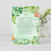 Tropische Geometrische Virtuele Trouwgastenlijst Aankondiging (Staand voorkant)