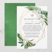 Tropische Geometrische Virtuele Trouwgastenlijst Aankondiging (Voorkant / Achterkant)