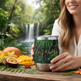 Tropische gepersonaliseerde Monstera Gouden Script