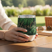 Tropische gepersonaliseerde Monstera gouden script