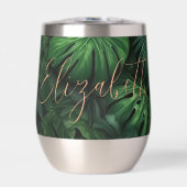 Tropische gepersonaliseerde Monstera gouden script (Voorkant)