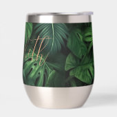 Tropische gepersonaliseerde Monstera Gouden Script (Links)