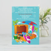 Tropische Get-Away vrijgezellenfeest uitnodiging (Staand voorkant)