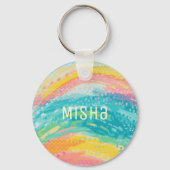 Tropische Getijdenpoel Dromen Sleutelhanger (Achterkant)