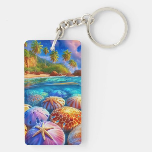 Tropische getijdenschatten sleutelhanger (achterkant)